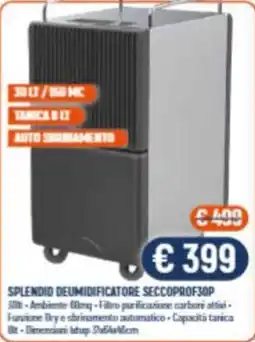 Vantaggi Sottocasa Splendid deumidificatore seccoprof30p offerta