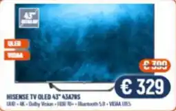 Vantaggi Sottocasa HISENSE TV OLED 43" offerta