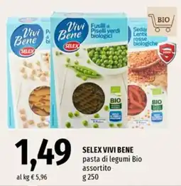 Famila Market SELEX VIVI BENE pasta di legumi Bio offerta