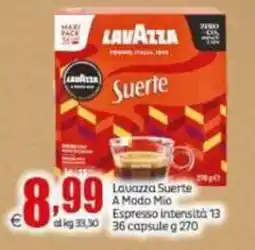Elite Lavazza Suerte A Modo Mio Espresso intensità 13 offerta