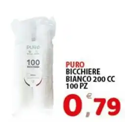 Premium Supermercati Puro bicchiere bianco offerta