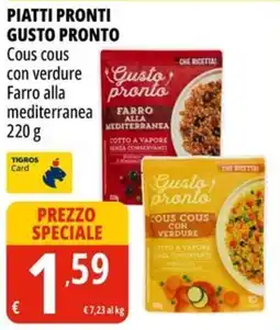 Tigros Gusto pronto Cous cous con verdure offerta