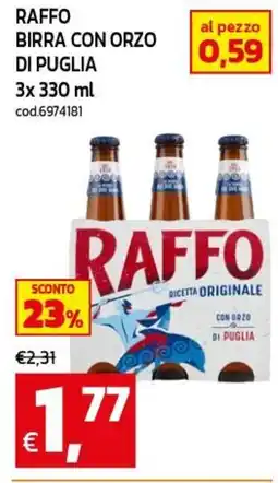 C+C maxigross Raffo birra con orzo di Puglia offerta