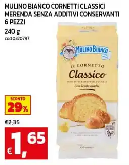 C+C maxigross Mulino Bianco il cornetto classico offerta