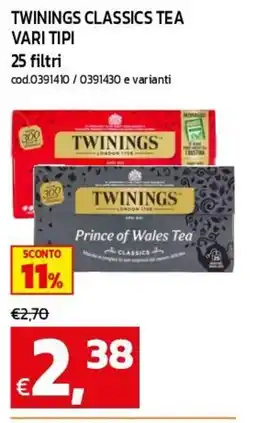 C+C maxigross Twinings Classics Tea offerta