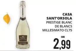 Mazzeo Supermercati Casa Sant'Orsola Prestige Blanc de Blancs Millesimato CL75 offerta