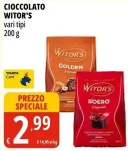 Tigros Cioccolato Witor's vari tipi offerta