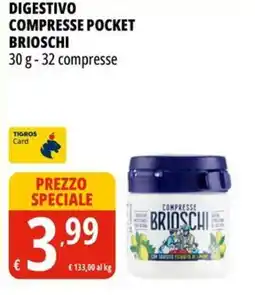 Tigros Comprese pocket Brioschi offerta