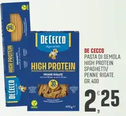 Marketpiù De Cecco pasta di semola high protein spaghetti/penne rigate offerta