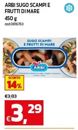 C+C maxigross Sugo scampi e frutti di mare Arbi offerta