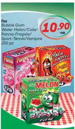 Pac Cash&Carry Fini Bubble Gum Water Melon/Cola/ Panna-Fragola/ Sport-Tennis/Vampire offerta