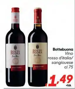 Pac Cash&Carry Bottebuona Vino rosso d'italia/sangiovese offerta