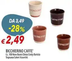 Galassia Bicchierino Caffè' New Bone China Cindy Barista Tognana offerta