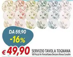 Galassia Servizio tavola Tognana offerta