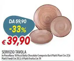 Galassia Servizio tavola in porcellana baita chocolate offerta