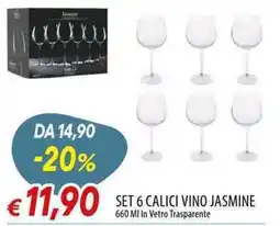 Galassia Set 6 Calici Vino Jasmine offerta