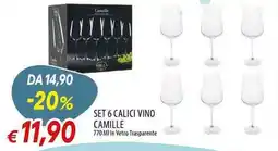 Galassia Set 6 Calici Vino Camille offerta