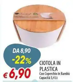 Galassia Ciotola in plastica con coperchio in bambù offerta