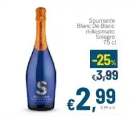 Aldel Discount Spumante Blanc De Blanc millesimato Solegro offerta