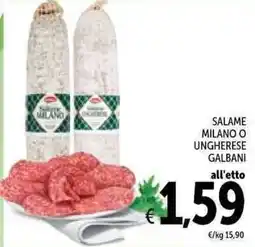 Spazio Conad Salame Milano o Ungherese Galbani offerta