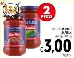 Spazio Conad Sugo pronto Barilla offerta