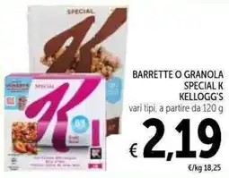 Spazio Conad Barrette o granola special k kellogg's offerta