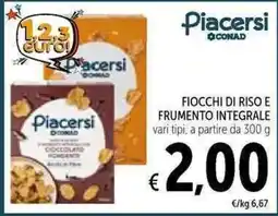 Spazio Conad Fiocchi di riso e frumento integrale Piacersi offerta