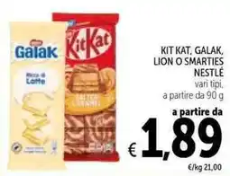 Spazio Conad Kit Kat, Galak, Lion o Smarties Nestlé offerta