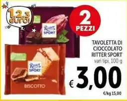 Spazio Conad Tavoletta di cioccolato Ritter Sport vari tipi offerta