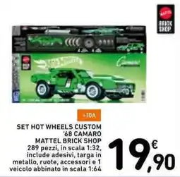 Spazio Conad Set Hot Wheels Custom '68 Camaro Mattel Brick Shop offerta