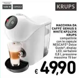 Spazio Conad Macchina da caffè Genius S White Krups offerta
