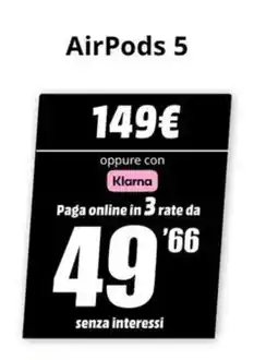 MediaWorld AirPods 5 offerta