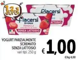 Spazio Conad Yogurt parzialmente scremato senza lattosio Piacersi offerta