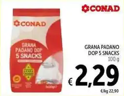 Spazio Conad Grana Padano DOP 5 Snacks offerta