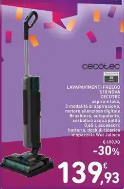 Spazio Conad Lavapavimenti Freego S10 Nova Cecotec offerta