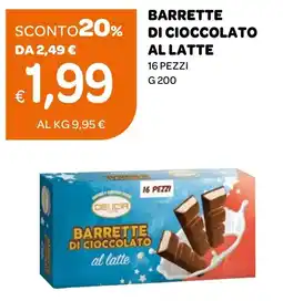 Ekom Barrette di cioccolato al latte Delicia offerta