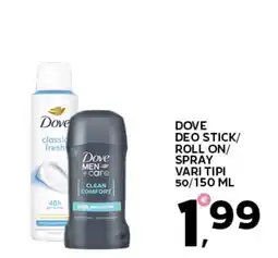 Extra Supermercati Dove deo stick/roll on/spray offerta