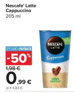Carrefour Express Nescafe' Latte Cappuccino offerta