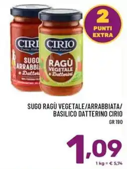 Il Centesimo Sugo ragù vegetale basilico datterino cirio offerta