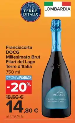 Carrefour Express Franciacorta DOCG Millesimato Brut Filari del Lago Terre d'Italia offerta