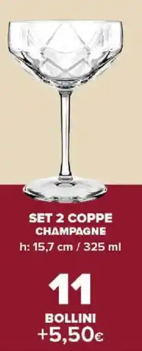 Carrefour Express Set 2 coppe champagne offerta