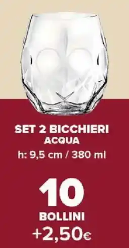 Carrefour Express Set 2 bicchieri acqua offerta