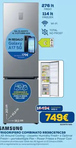 DIMOStore Samsung frigorifero combinato rb38c676cs9 offerta