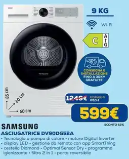 DIMOStore Samsung Asciugatrice DV90DG52A offerta