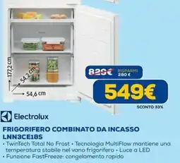 DIMOStore Electrolux Frigorifero Combinato Da Incasso LNN3CE18S offerta
