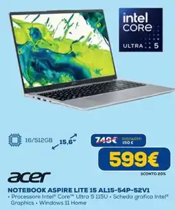 DIMOStore Acer Notebook Aspire Lite 15 offerta