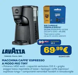 DIMOStore Lavazza macchina caffè espresso a modo mio tiny offerta