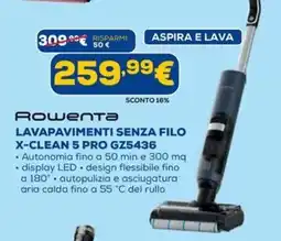 DIMOStore Rowenta lavapavimenti senza filo X-CLEAN 5 PRO GZ5436 offerta