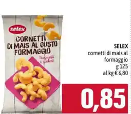 Emisfero Selex cornetti di mais al formaggio offerta