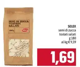 Emisfero Semi di zucca tostati salati SELEX offerta